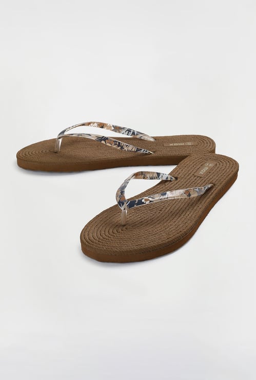 Women Textured Jute Flip-Flops