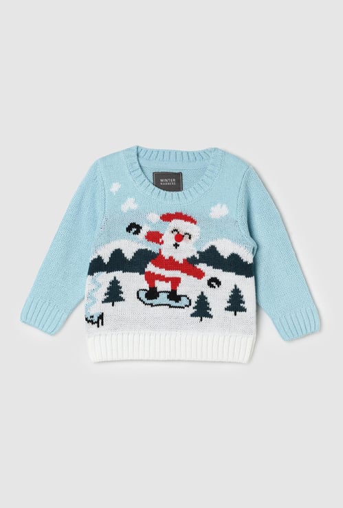 Boys Santa Claus Printed Sweater