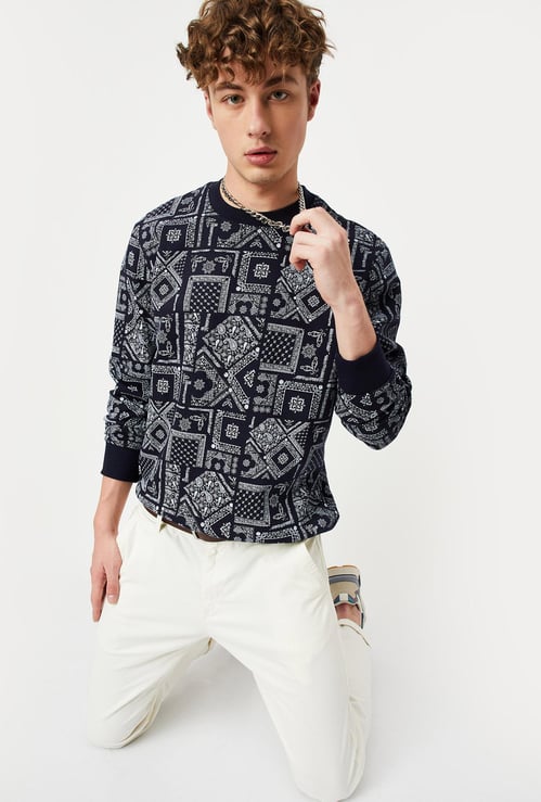 Men Bandana Printed Sweatshirt