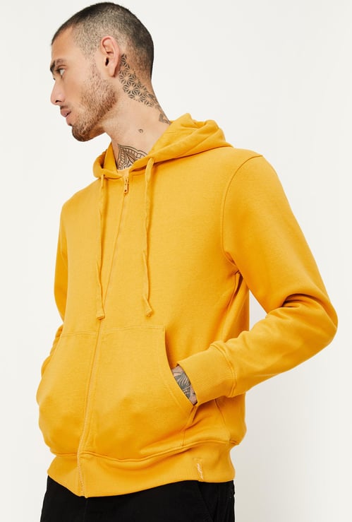 Men Solid Hooded Sweatshirt