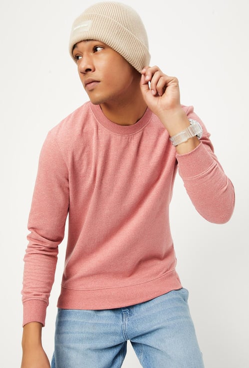 Men Solid Slim Fit Sweatshirt