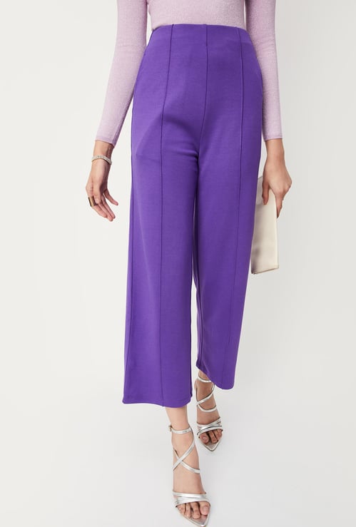 Women Knitted Pin Tuck Trousers