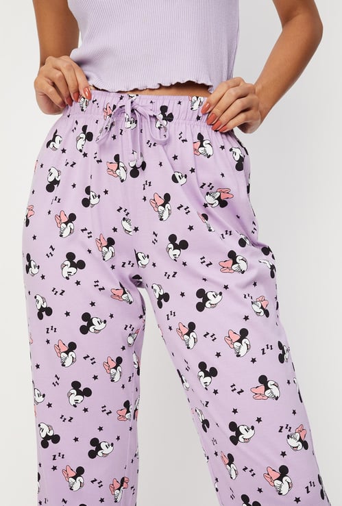 Women Mickey & Minnie Printed Knit Pyjamas