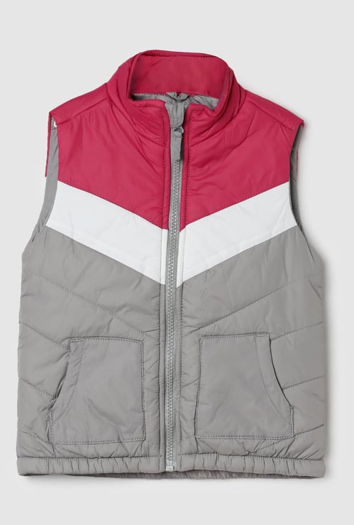 Girls Colourblocked Gilet