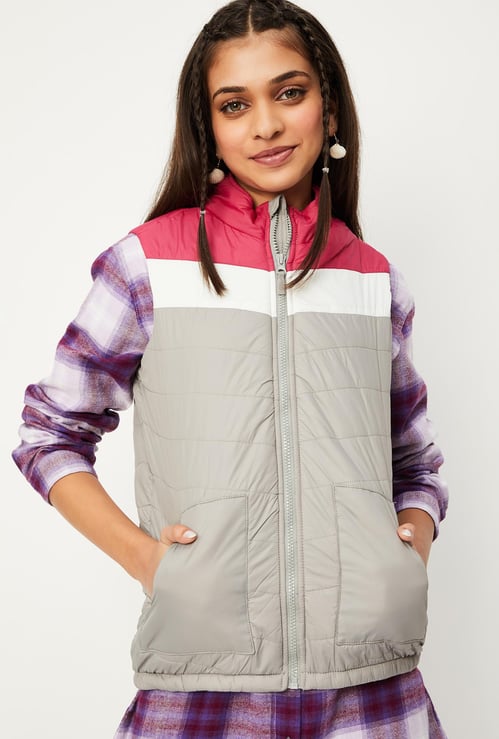 Girls Colourblocked Gilet