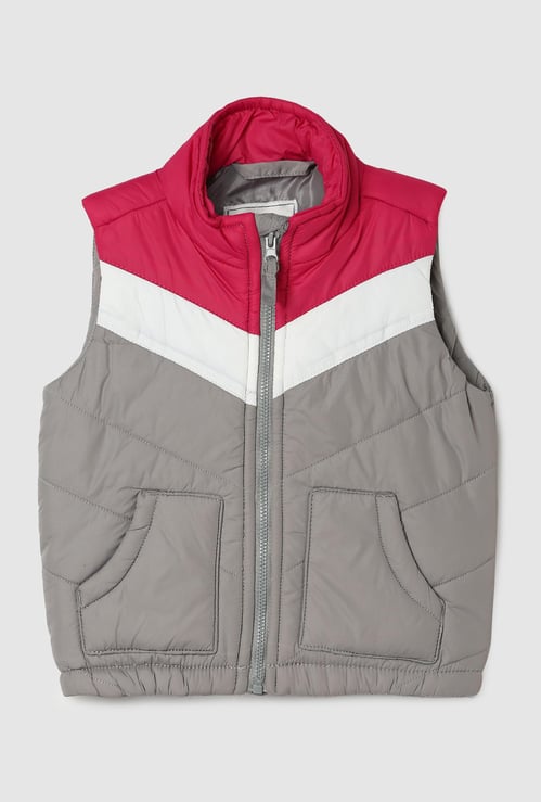 Girls Colourblocked Gilet Jacket