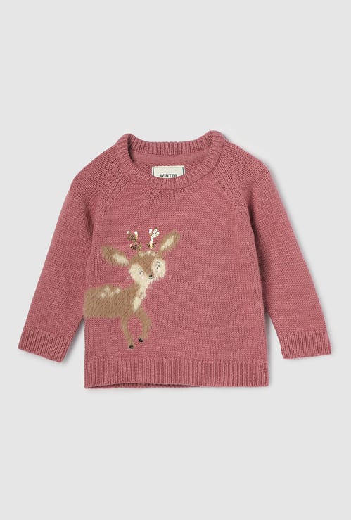 Girls Applique Detail Sweater