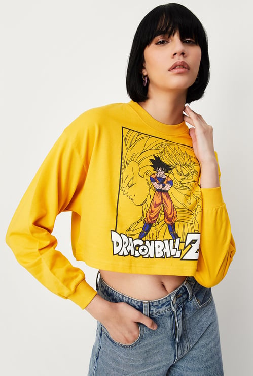 Women Dragon Ball Z Printed Cropped Sweatshirt