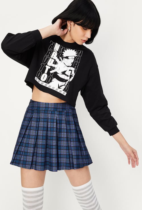 Women Naruto Printed Cropped Sweatshirt