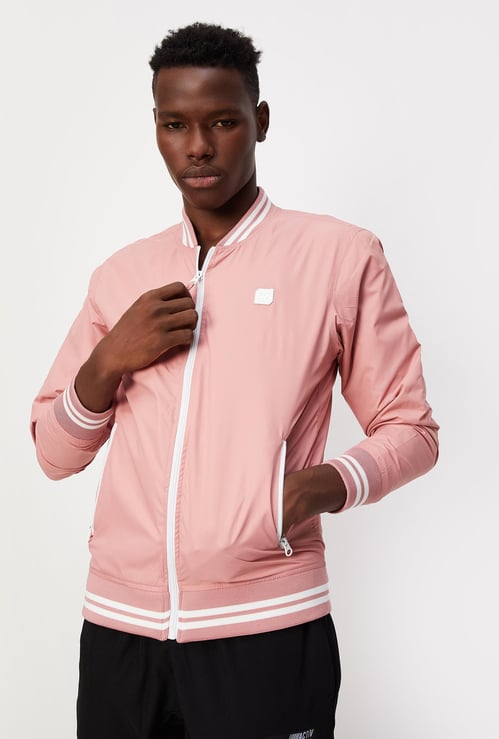 Men Solid Varsity Jacket