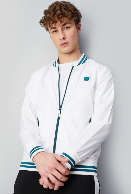 Men Solid Varsity Jacket