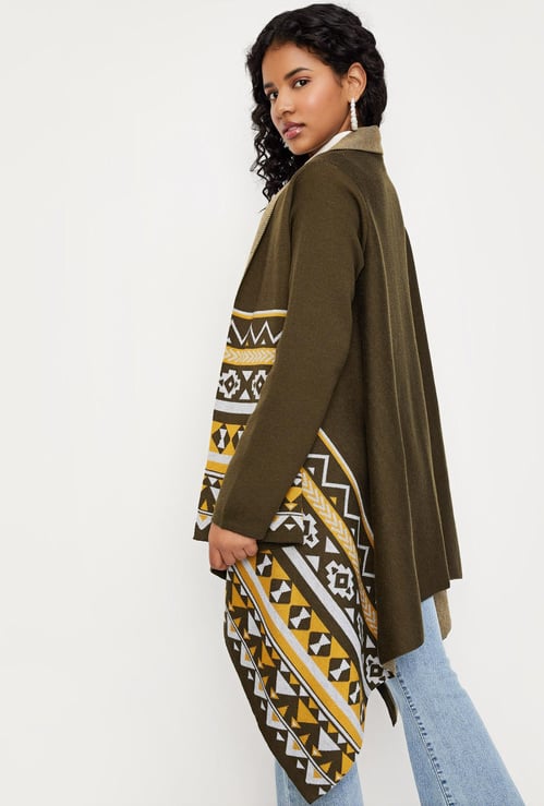 Women Argyle Waterfall Shrug
