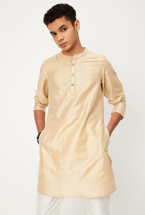 Boys Solid Straight Kurta