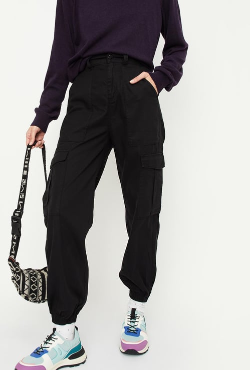 Women Solid Cargo Joggers