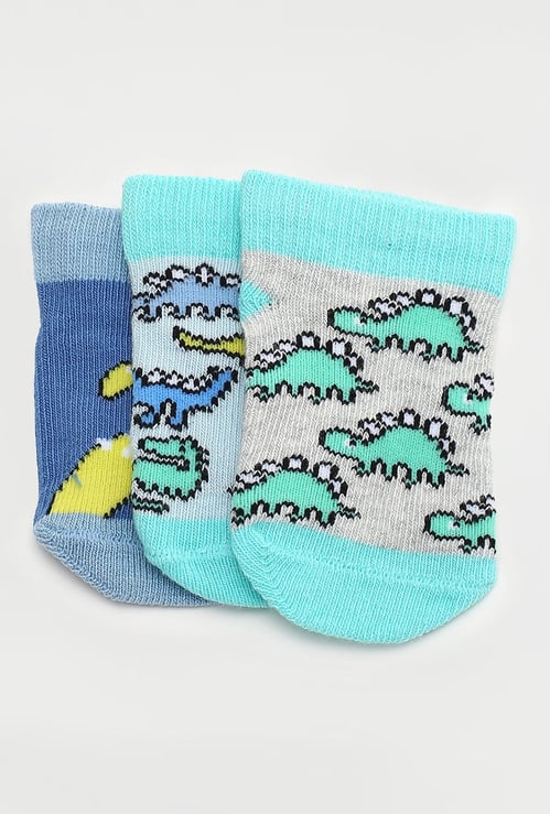 Boys Printed Ankle Length Socks - Pack of 3