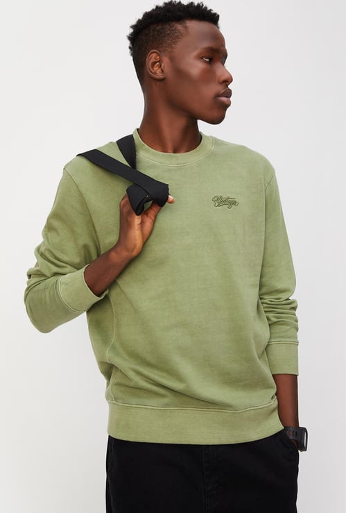 Men Solid Drop Shoulder Sweatshirt