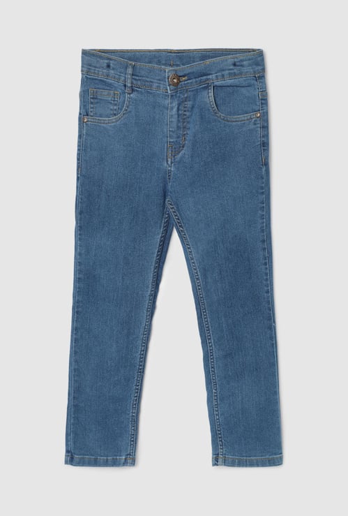 Boys Slim Fit Washed Jeans