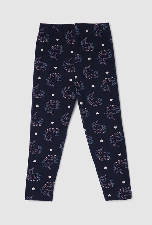 Girls Printed Full-Length Leggings