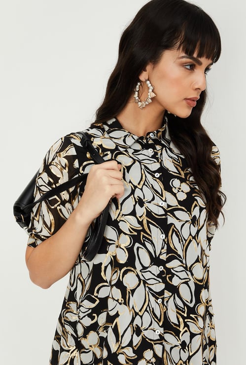 Women Printed Asymmetric Shirt