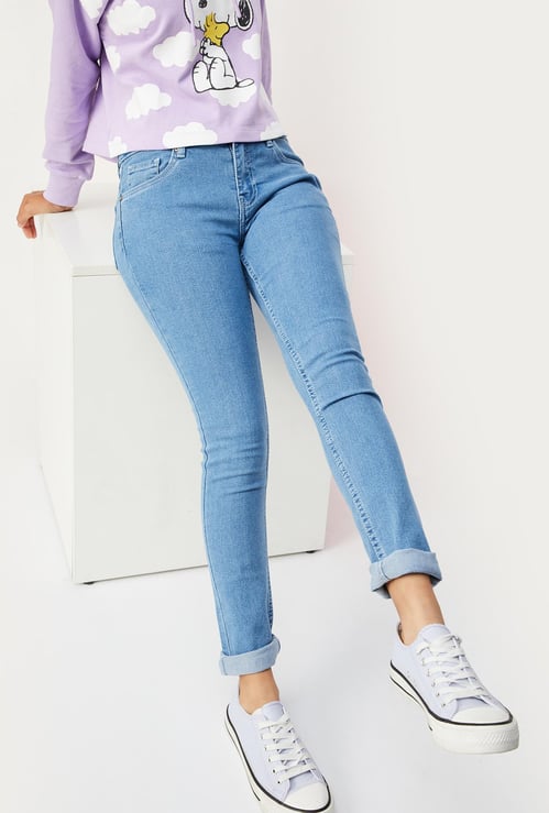 Girls Washed Slim Fit Jeans