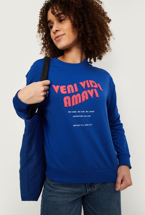 Women Typographic Printed Sweatshirt