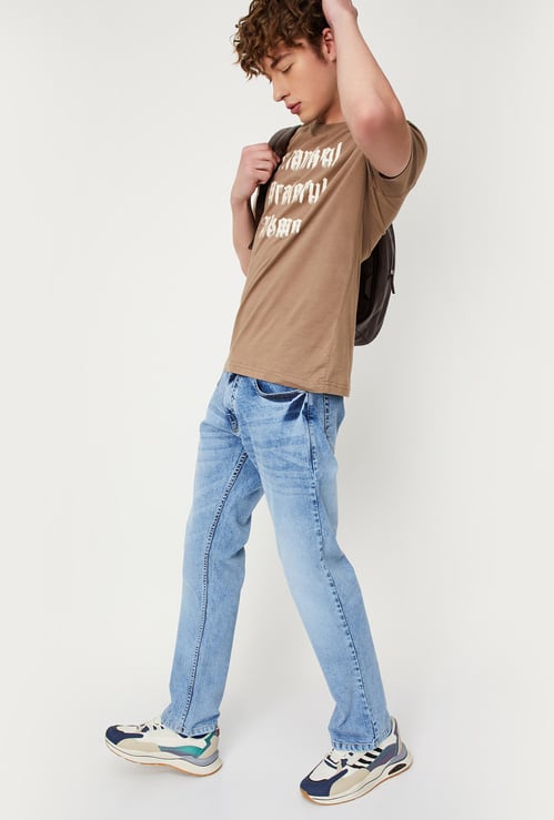 Men Acid Washed Regular Fit Jeans