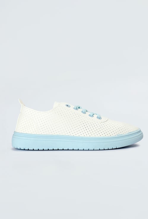 Women Colourblocked Perforated Sneakers