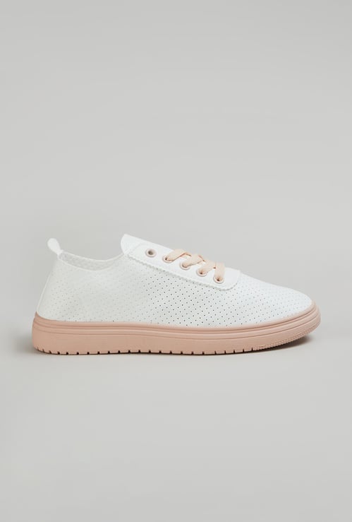 Women Colourblocked Perforated Sneakers