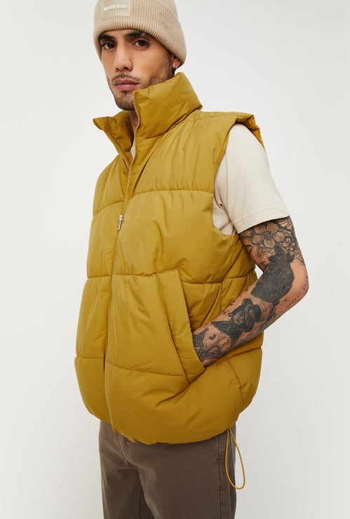 Men Relaxed Fit Bomber Gilet