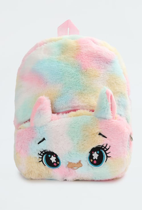 Girls Rainbow Fuzzy Backpack