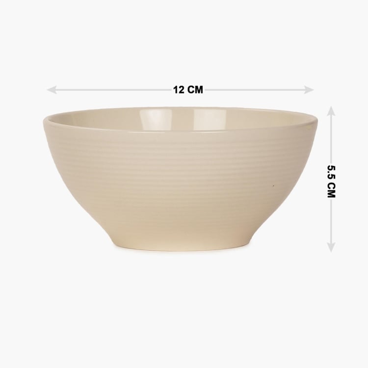 Nice And Easy Solid Curry Bowls - Ceramic - Katori Bowl 12 cm x 8.5 cm - Microwave Compatible - Beige