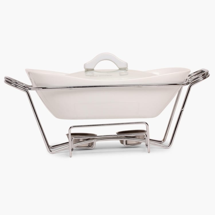 Veton Food Warmer With Lid And Metal Stand