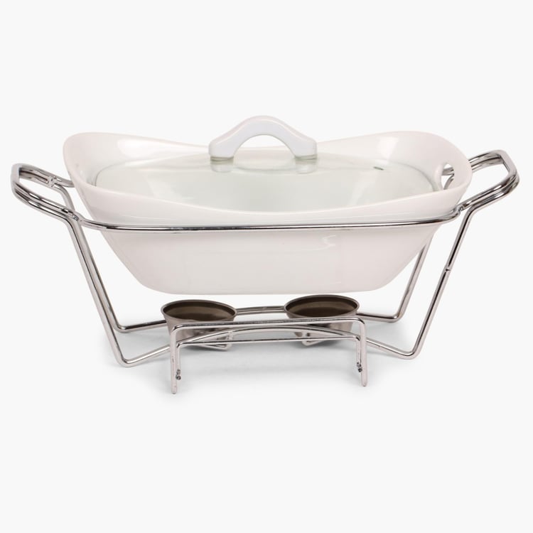 Veton Food Warmer With Lid And Metal Stand
