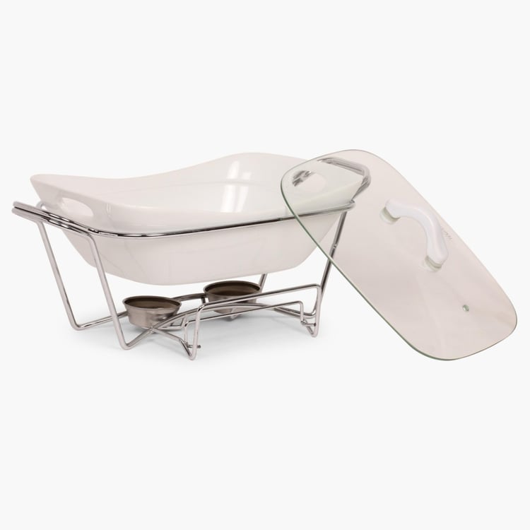 Veton Food Warmer With Lid And Metal Stand
