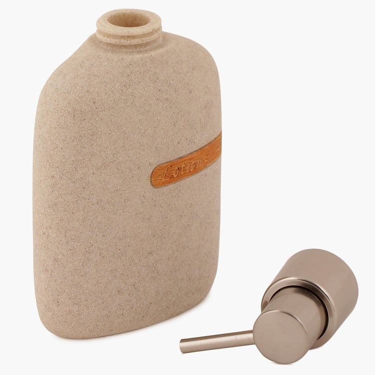 Hudson Textured Single Pc. Soap Dispenser -  9 cm x 17.5 cm - Poly Resin - Beige