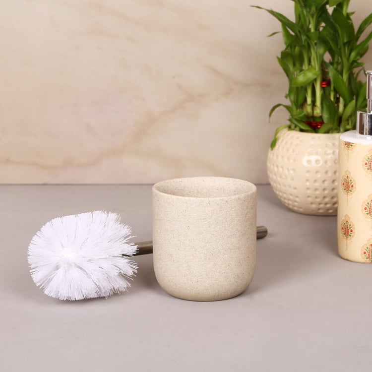 Marshmallow Toilet Brush with Polyresin Holder