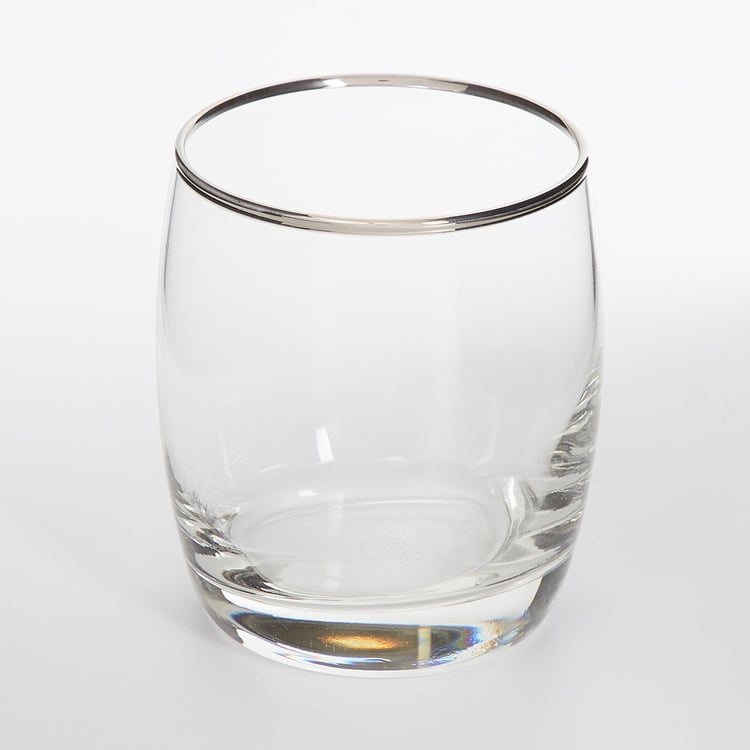 OCEAN  6-piece Platinum Rimmed Ivory Rock Water Glass set- 320 ml 