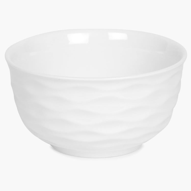 Brook Textured Serving Bowl - Ceramic - Bowl - 4.2 inch - 11 cm x 6 cm - Microwave Compatible - White