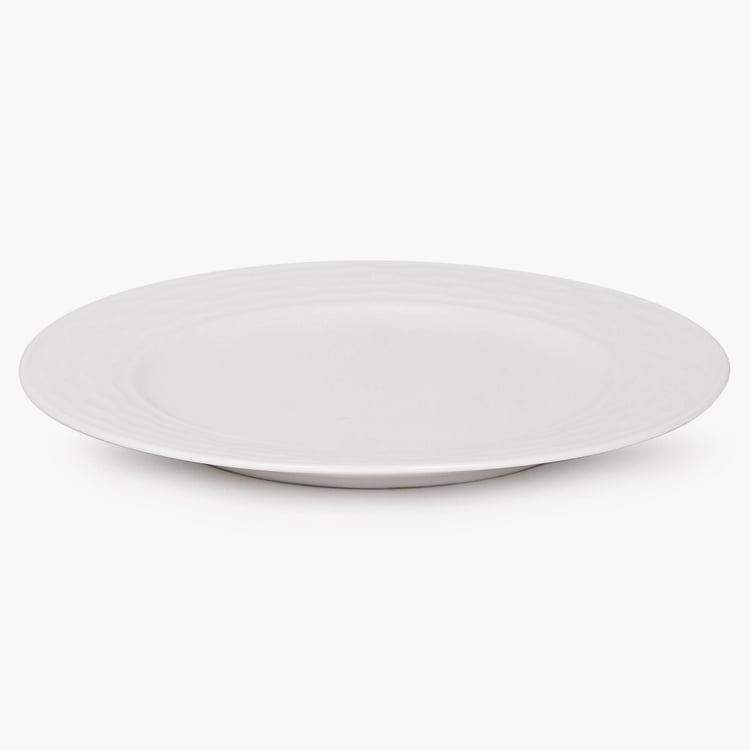 Brook Solid Dinner Plates - Ceramic - Serving Plate 20.2 cm x 2 cm -White