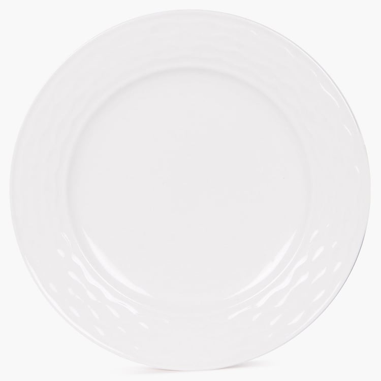 Brook Solid Dinner Plates - Ceramic - Serving Plate 20.2 cm x 2 cm -White