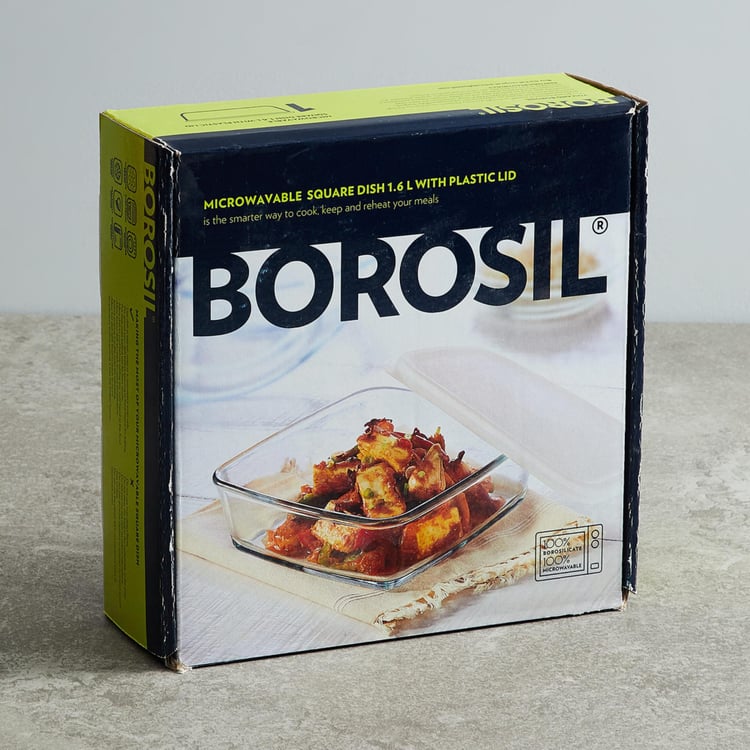 BOROSIL Rectangular Baking Dish with Plastic Lid
