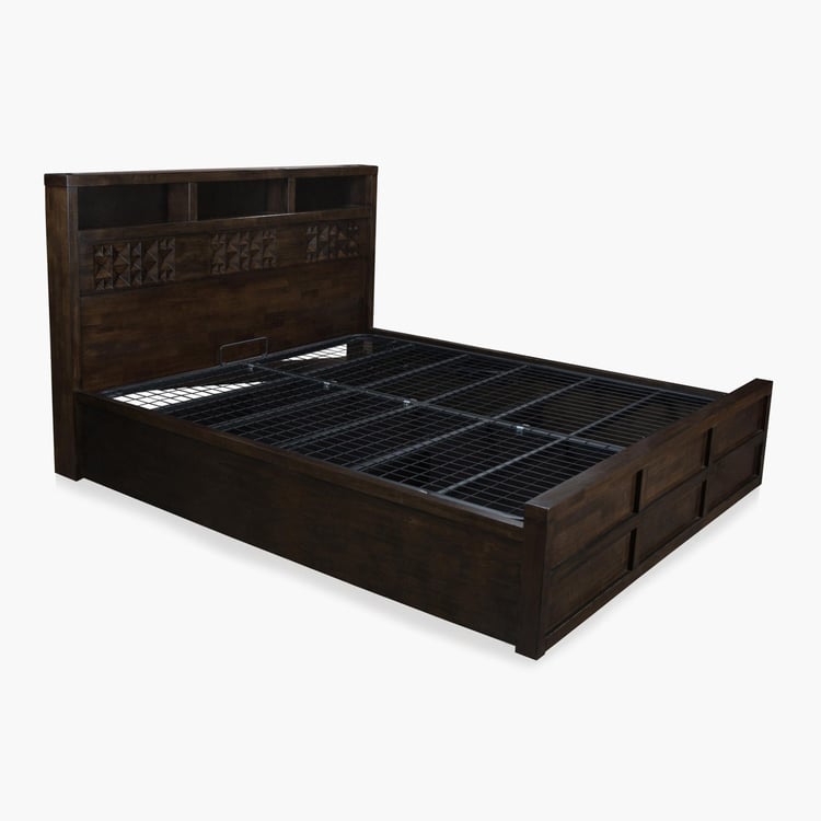 Rio King Bed with Hydraulic Storage - Brown