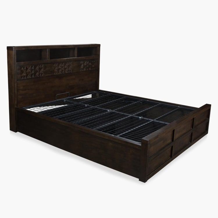 Rio Queen Bed with Hydraulic Storage - Brown