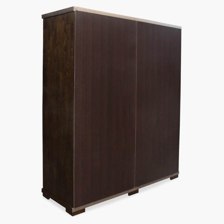 Rio 4-Door Wardrobe with Mirror - Brown