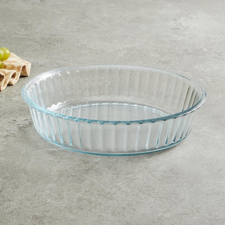 BOROSIL Microwaveble Round Fluted Dish