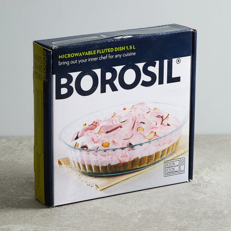 BOROSIL Microwaveble Round Fluted Dish