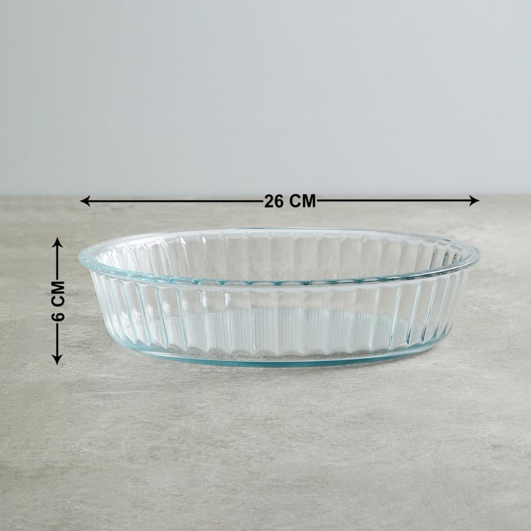 BOROSIL Microwaveble Round Fluted Dish