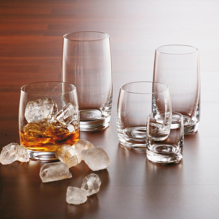 BOHEMIA CRYSTAL Ideal Transparent Solid Whisky Glass - 290ml - Set Of 6
