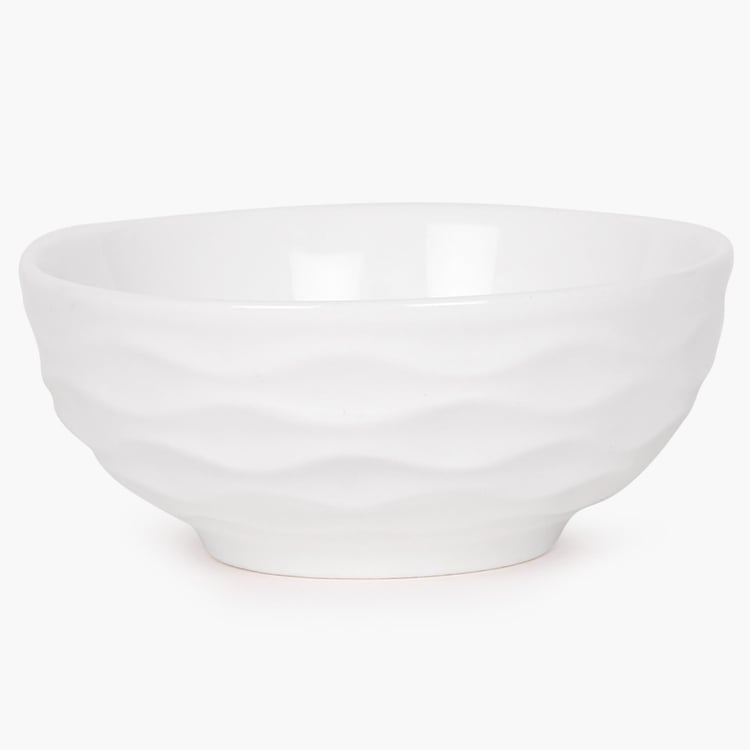 Brook Solid Serving Bowl - Ceramic - Serving Bowl - 9 cm x 3.5 cm - Microwave Compatible - White