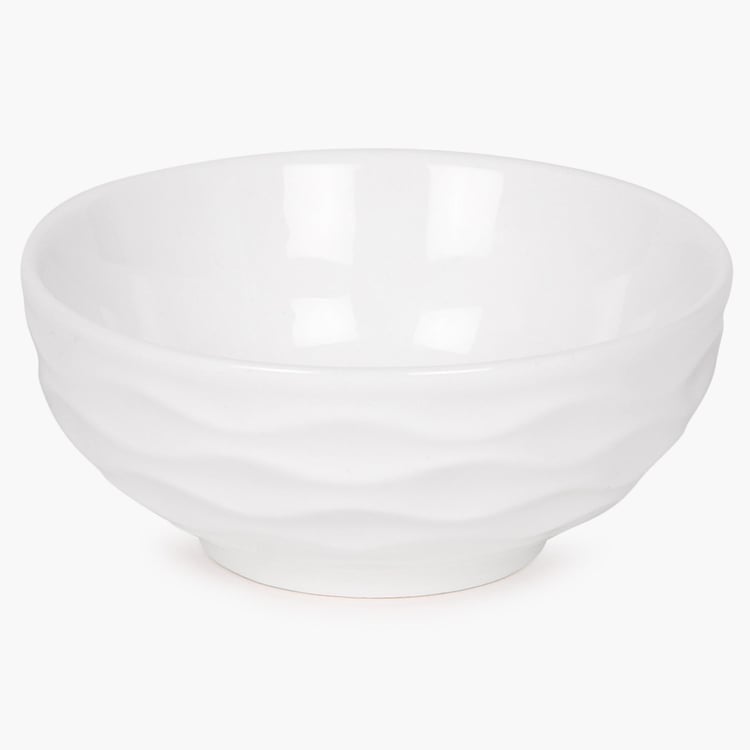 Brook Solid Serving Bowl - Ceramic - Serving Bowl - 9 cm x 3.5 cm - Microwave Compatible - White
